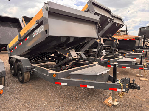 Iron Bull 2026 DCB 72"X12' Scissor Dump Trailer | Tandem Axle 5.2k Power Up Down, Slide In Ramps