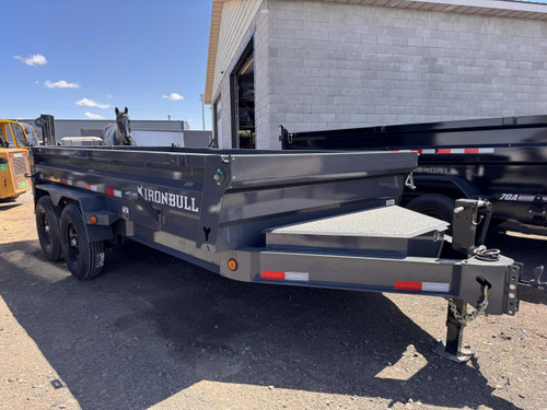 Iron Bull 2026 DWB 83"X14' Scissor Dump Trailer | Tandem Axle 7k 24" Sides, Slide In Ramps, 2 Way Gate