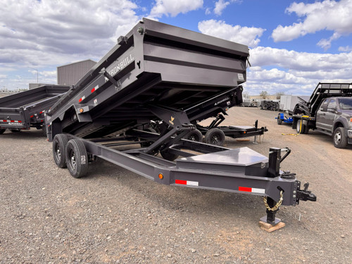 Iron Bull 2026 DWB 83"X16' Scissor Dump Trailer | Tandem Axle 7k 2' Sides, Slide In Ramp