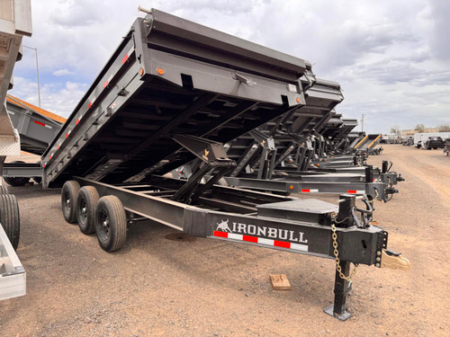 Iron Bull 2026 DDP 96"X16' Deckover Dump Trailer | Triple Axle 7k 18" Fold Down Sides, Aluminum Ramps