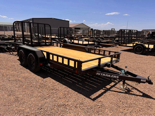 P.J. 2026 UL 83"X14' Utility Trailer | Tandem Axle 3.5k ATV Side Ramps, Steel Diamond Plate Fenders 4" Spring Assisted Rar Rampgate