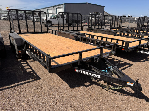 P.J. 2026 UL 83"x16' Utility Trailer | Tandem Axle 7K, ATV Side Ramps, Steel Diamond Plate Fenders 4" Spring Assisted Rar Rampgate