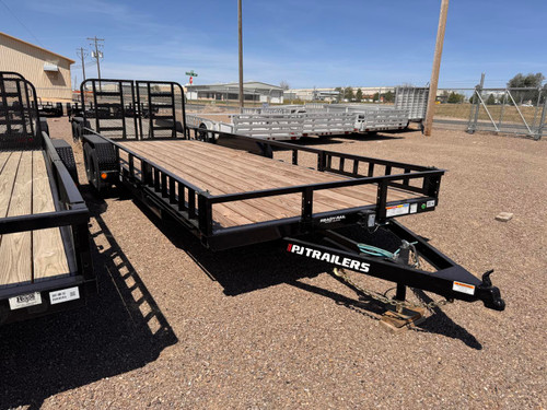 P.J. 2026 UL 83"X22' Utility Trailer | Tandem Axle 3.5k HD Split Rampgate, ATV Side Ramps, 12" OC Crossmember