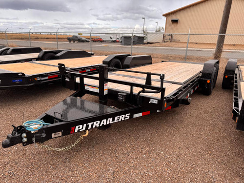 P.J. 2026 T6 83"x20' Equipment Tilt Trailer | Tandem Axle 7k Torsion Axles, 4' Stationary + 16' Tilt, Fork Holders