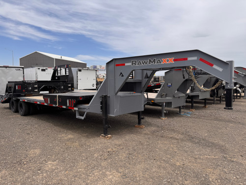 Raw Maxx 2025 FDX 102"x28' Flatbed Trailer | Tandem Axle 24K, Dual Tires, 5' Dove Wit Maxx Ramps, 12K Jacks