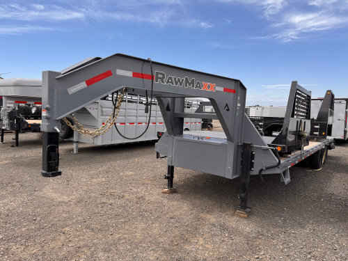 Raw Maxx 2025 FDX 102"x28' Flatbed Trailer | Tandem Axle 24K, Dual Tires, 5' Dove Wit Maxx Ramps, 12K Jacks
