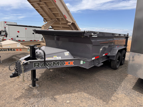 Raw Maxx 2026 GDX 83"x14' Scissor Dump Trailer | Tandem Axle 14K, Knight Dump, 32" Sides, Slide in Ramps, Hydraulic Scissor Up/Down