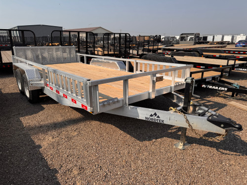 Nordtek Trailers 2026 82"X16' Utility Trailer | Tandem Axle Axle 7K, Brakes On Both Axles, ATV Side Load, Bi-Fold Rear Ramp Gate