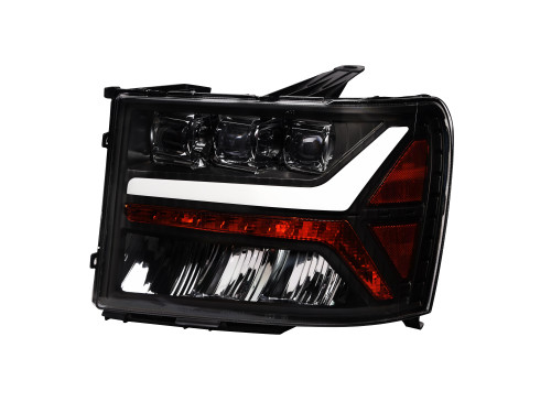 Alpha Owls 2007-2013 Chevy Silverado 1500 / 2008-2014 Chevy Silverado 2500/3500 Tri Pro LED Headlight - Black Housing
