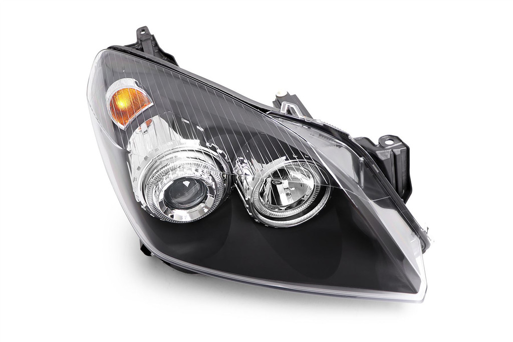 Angel eyes headlight set black Vauxhall Astra H MK5 04-10