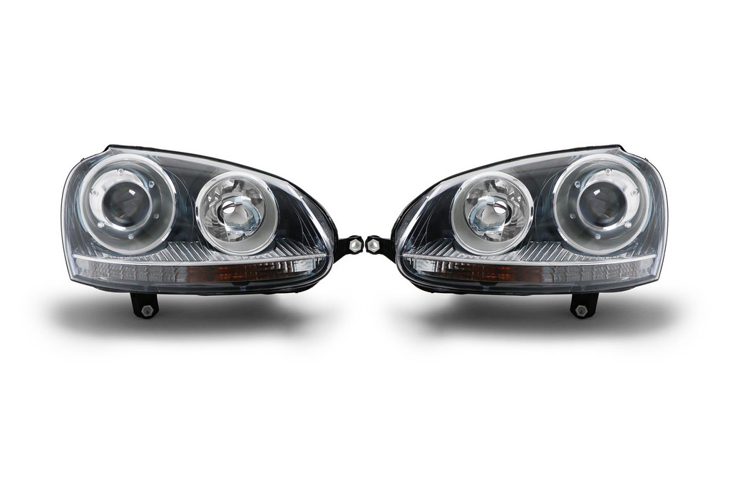 Headlight set projector xenon look black VW Jetta MK3 05-10