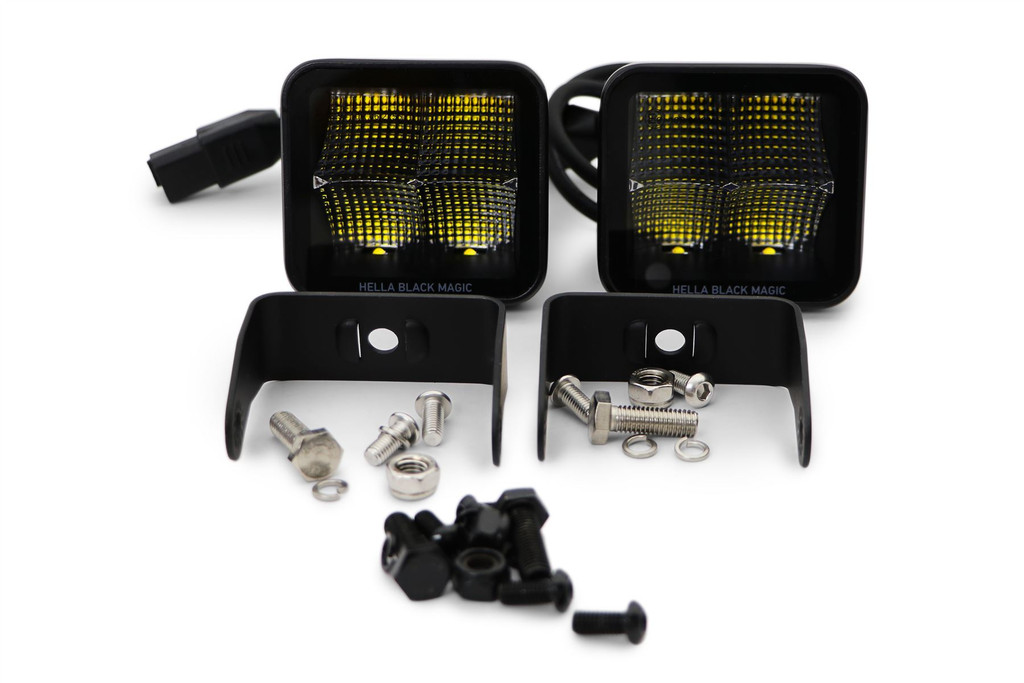 Spot lights set LED Hella BLACK MAGIC Cube kit 3.2" 12/24V 5700K