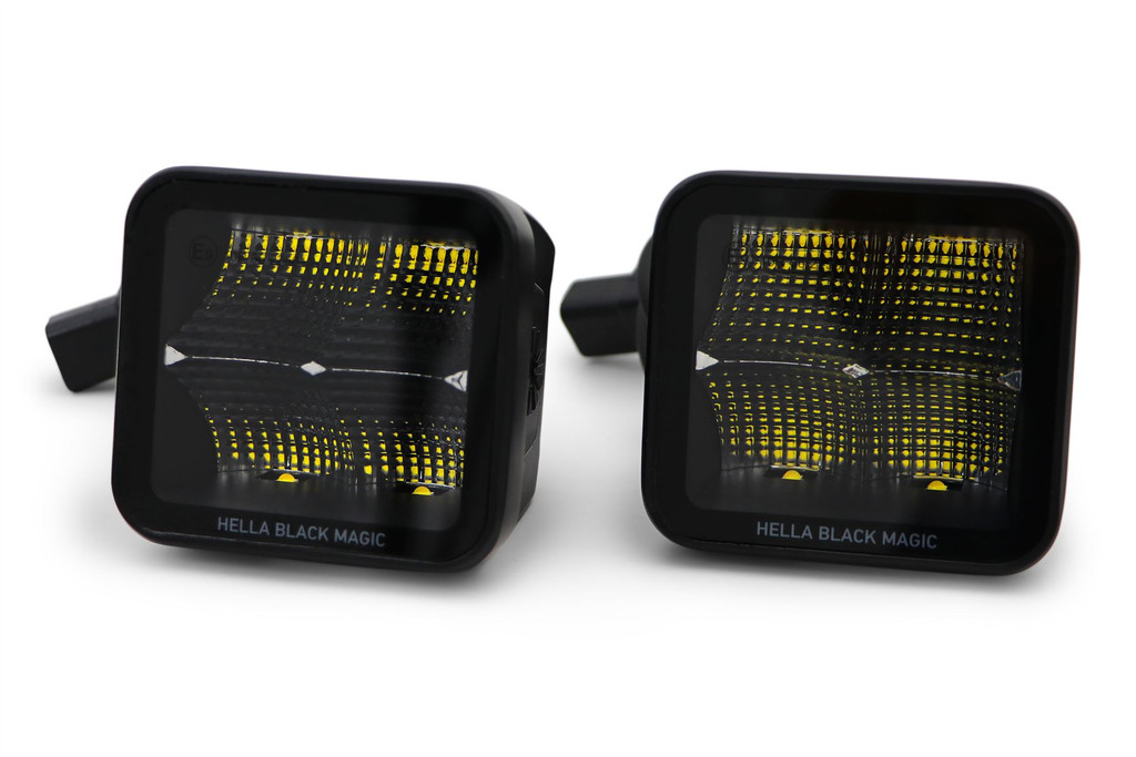 Spot lights set LED Hella BLACK MAGIC Cube kit 3.2" 12/24V 5700K