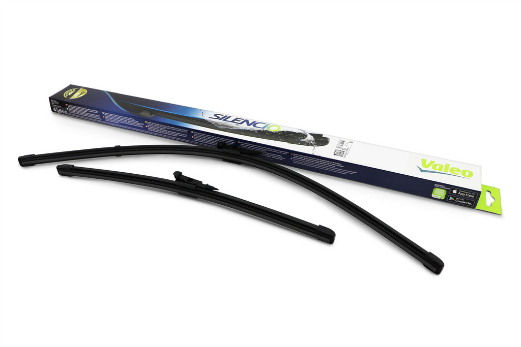Front Windscreen Wiper Blade Set 26 in (64.5 cm) & 20 in (52 cm) Peugeot 607  99-10 OEM Valeo
