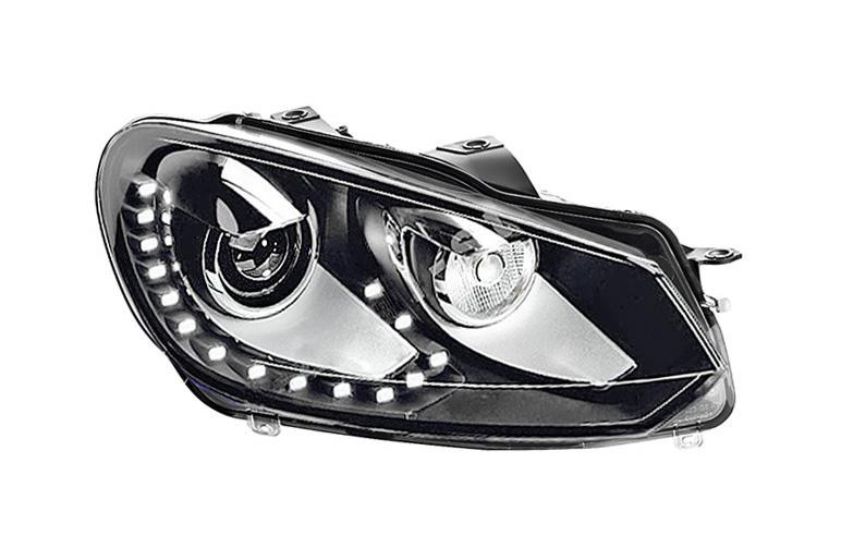 Headlight Bi-xenon with LED cornering right chrome VW Golf MK6 08-12