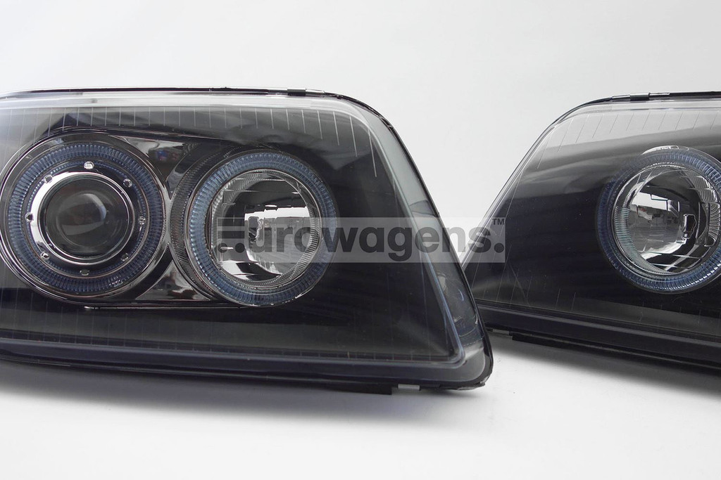Angel eyes headlights set black VW Transporter T5 Caravelle
