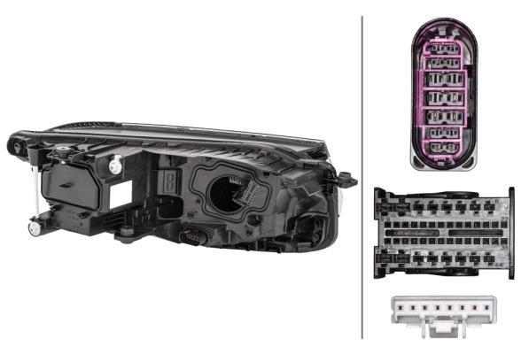 Headlight left black LED with cornering Volkswagen Touareg 18-