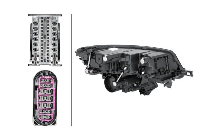 Headlight left LED black adaptive Skoda Kodiaq 17-