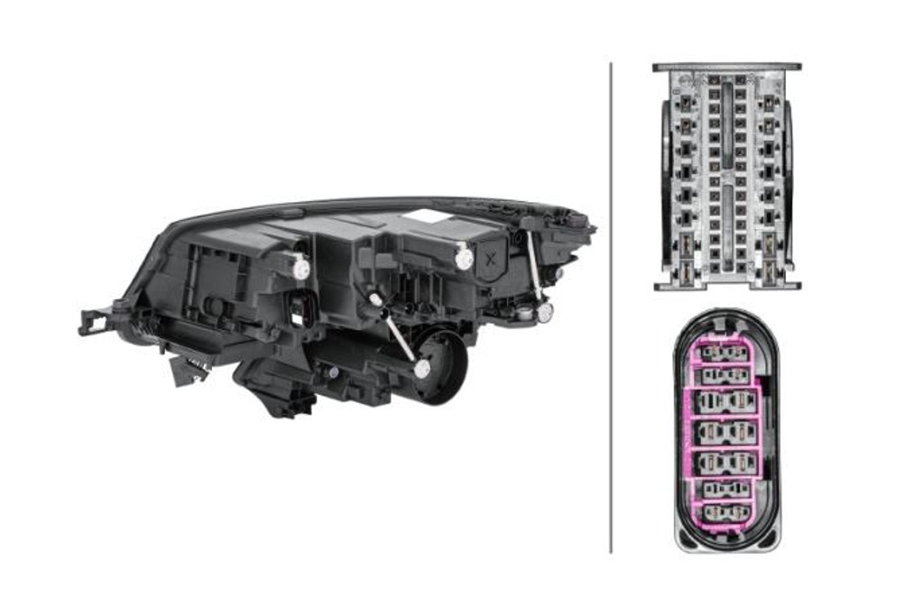 Headlight right LED black adaptive Skoda Kodiaq 17- 