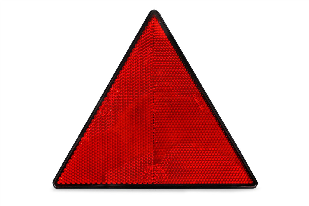 Triangle reflector stick on trailer tow caravan gatepost