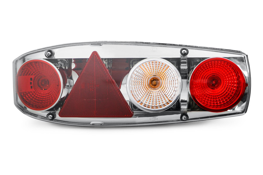Rear light left smoked grey with fog light triangular reflector Caravan Caraluna II