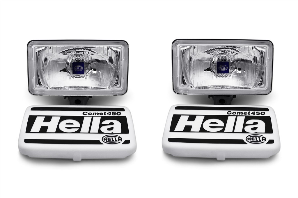 Spot Light Hella Comet 450 with bulbs wiring and protective cover set