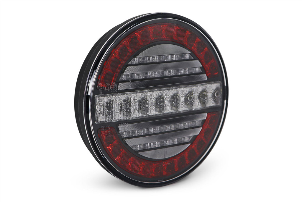 Rear light round LED with reverse and fog light universal