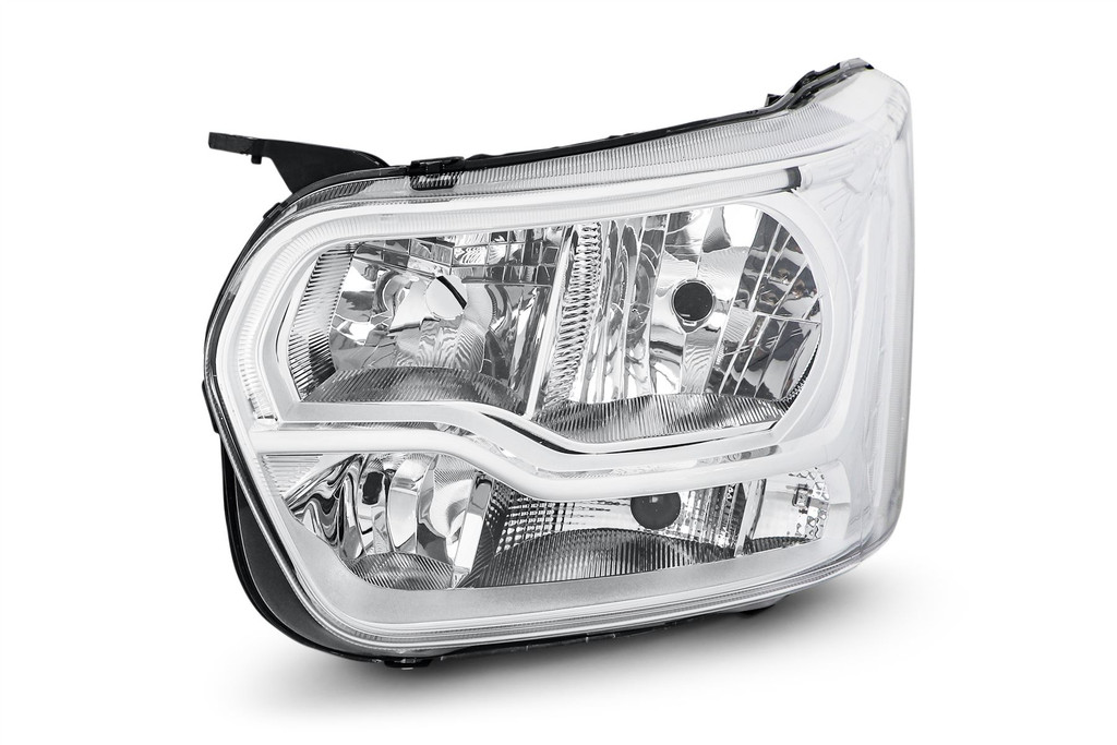 Headlight left halogen chrome LED DRL Ford Transit 14- 