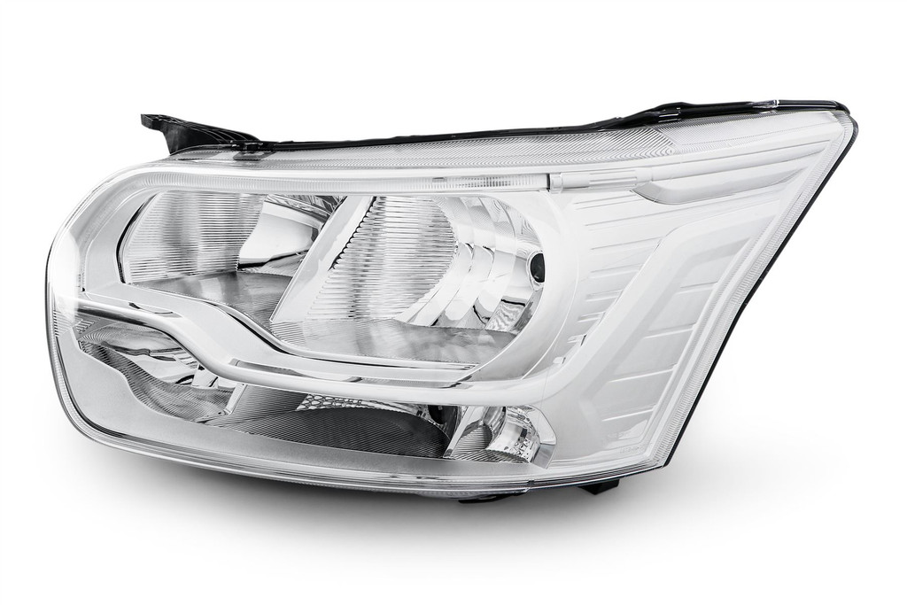 Headlight left halogen chrome LED DRL Ford Transit 14- 