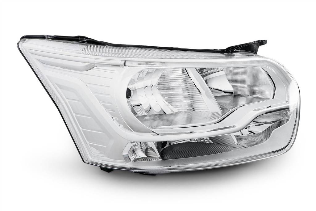 Headlight right halogen chrome LED DRL Ford Transit 14-