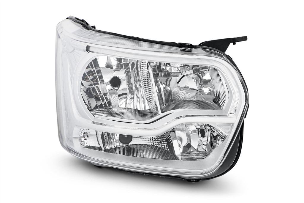 Headlight right halogen chrome LED DRL Ford Transit 14-
