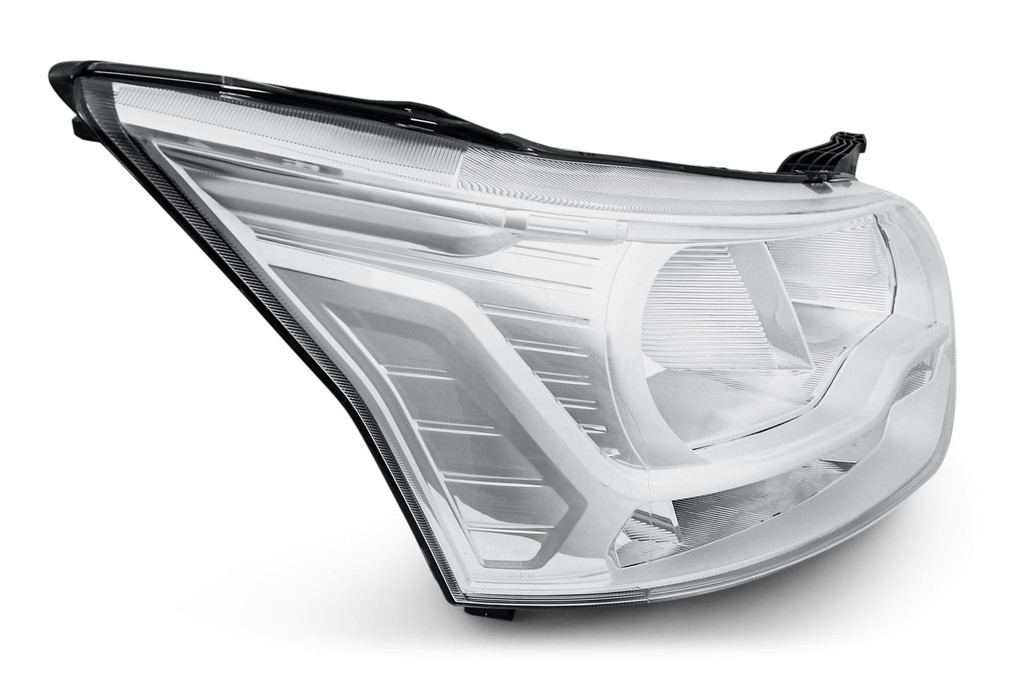 Headlight right halogen chrome LED DRL Ford Transit 14-