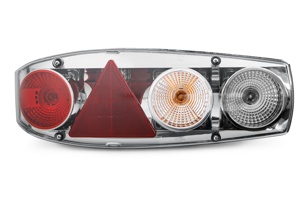 Rear light left smoked grey with reverse triangular reflector Caravan Caraluna II 