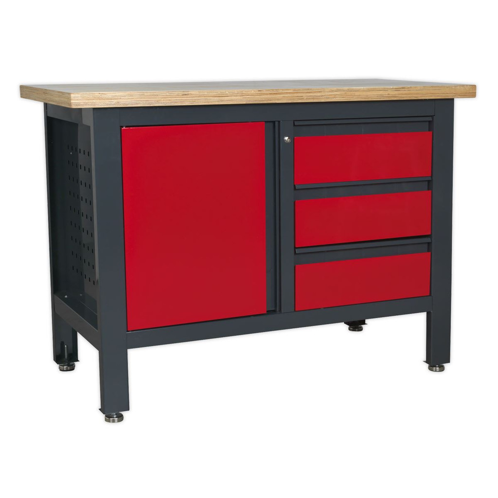 Sealey AP1372B Workstation with 3 Drawers & Cupboard