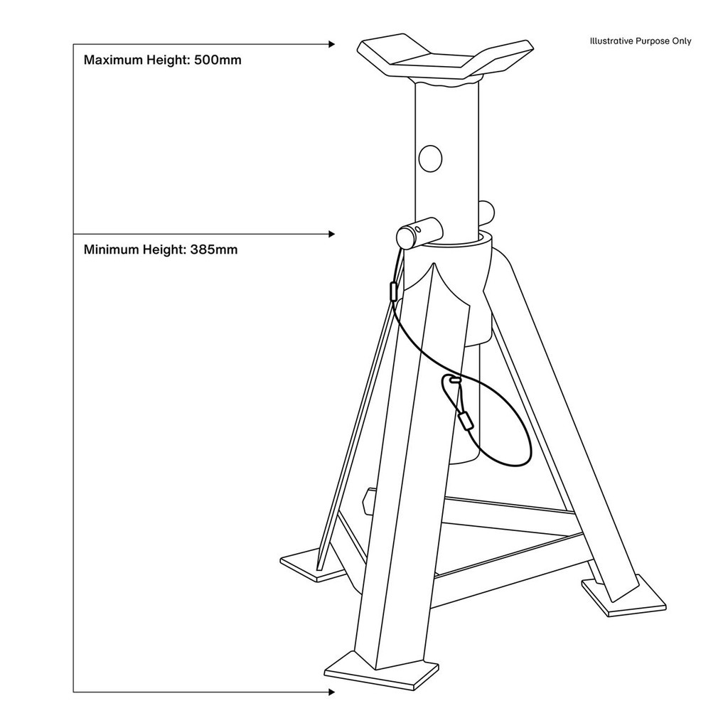 Sealey AS5000 Axle Stands (Pair) 5 Tonne Capacity per Stand