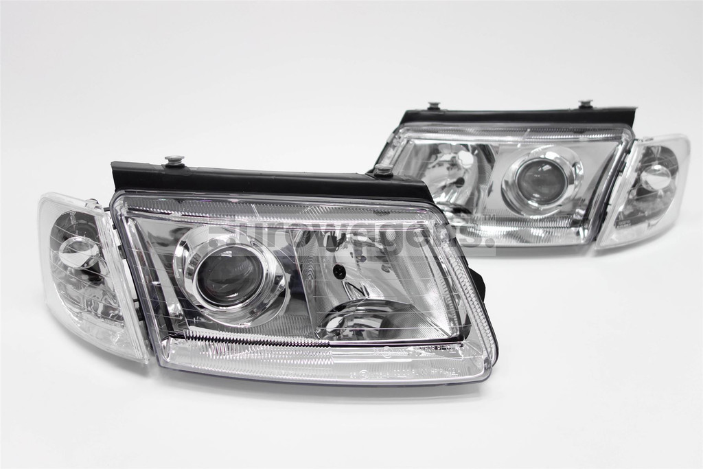 Headlights set chrome projector look VW Passat B5 97-00