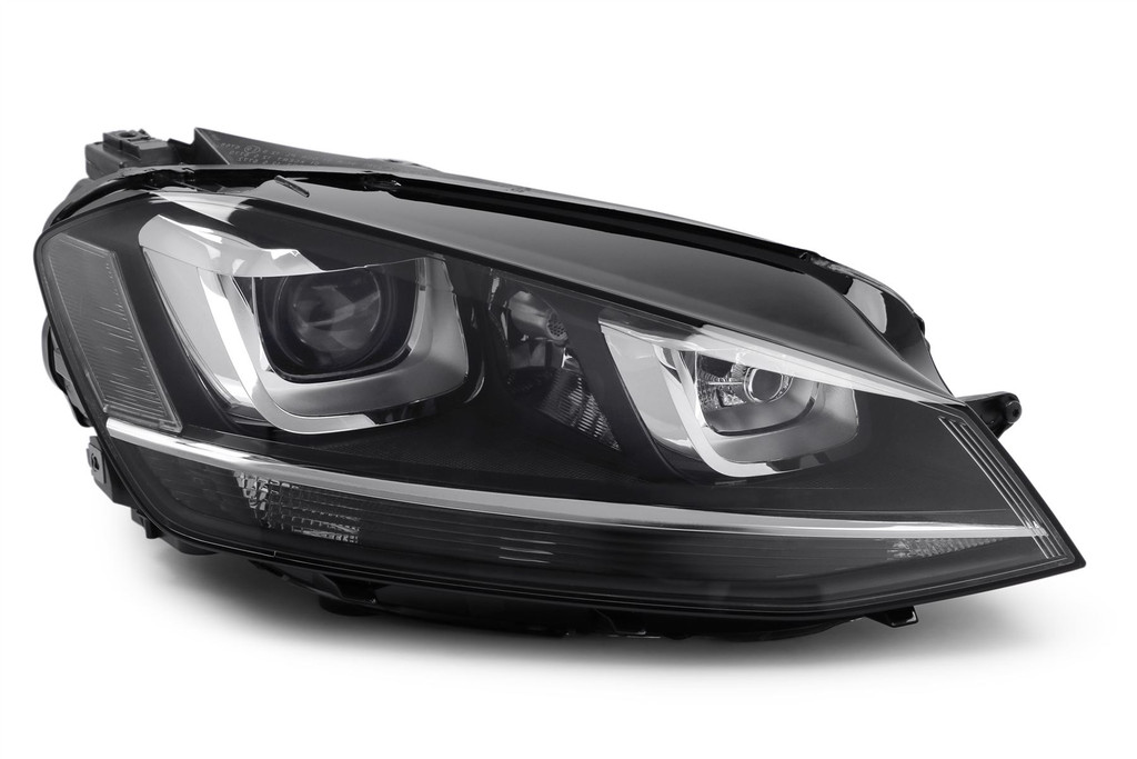 Headlight right black bi xenon LED DRL VW Golf MK7 12-16
