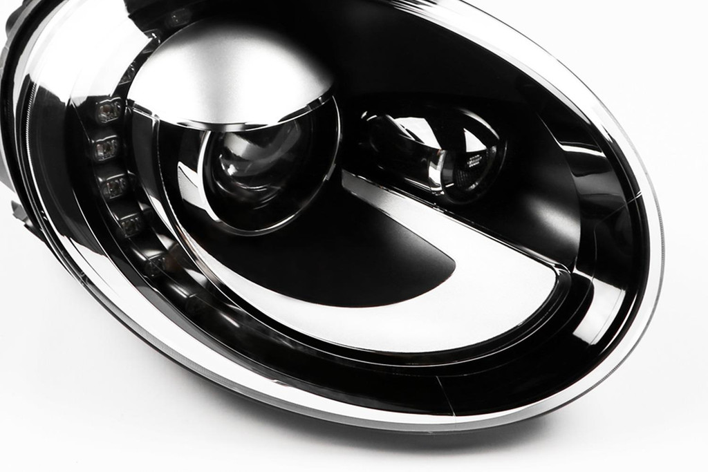 Headlight right black bi-xenon DRL VW Beetle 11-18