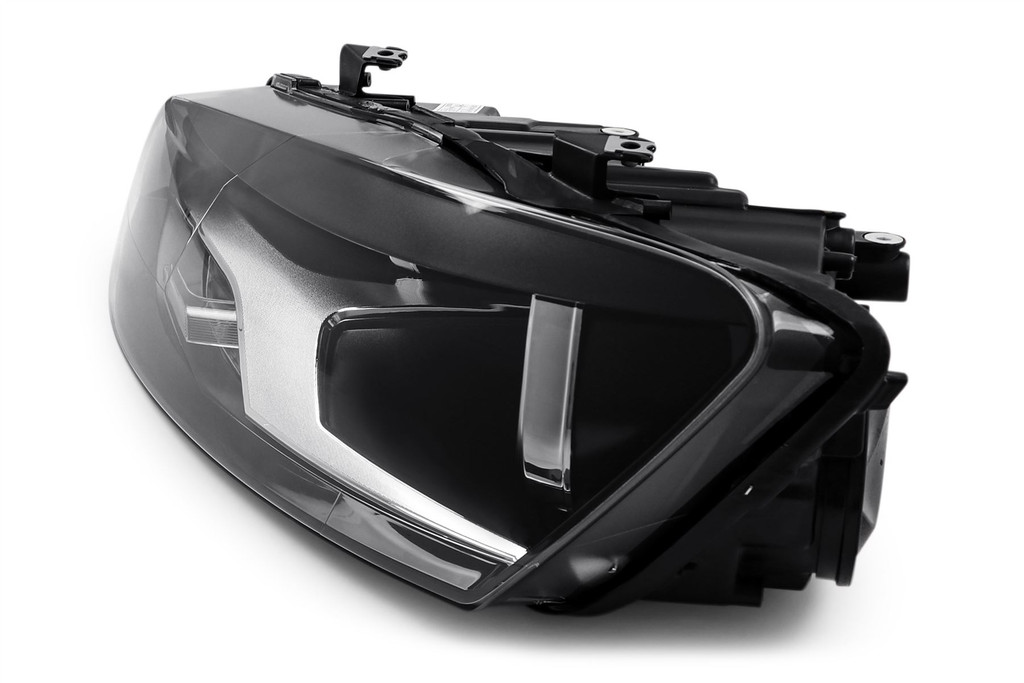 Headlight left black twin reflector VW Polo 09-13 Hella