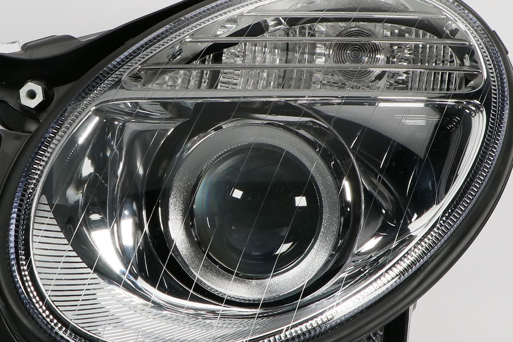 Headlights set chrome Mercedes E Class W211 S211 02-05