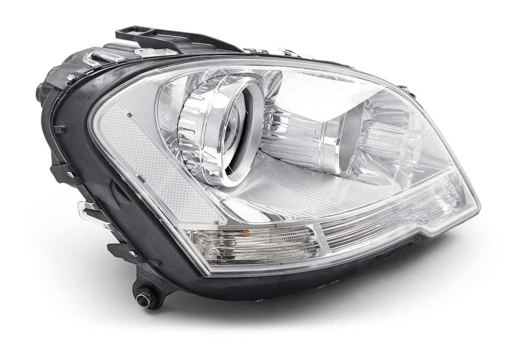 Headlight right projector chrome Mercedes Benz M Class W164 08-11