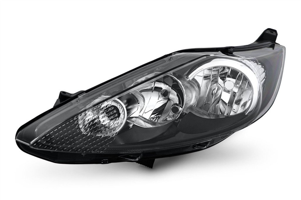 Headlight left black Ford Fiesta MK6 08-12 Hella