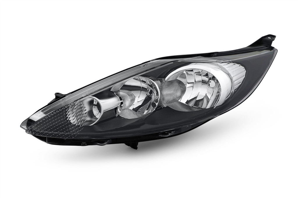 Headlight left black Ford Fiesta MK6 08-12 Hella