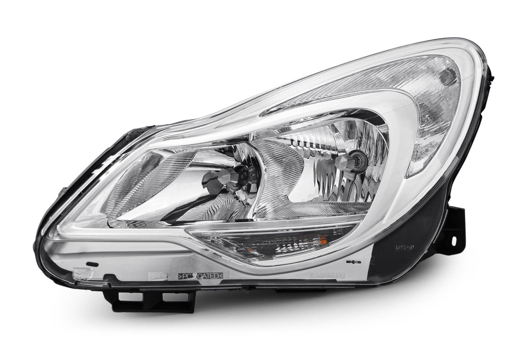 Headlight left chrome Vauxhall Corsa D 11-14