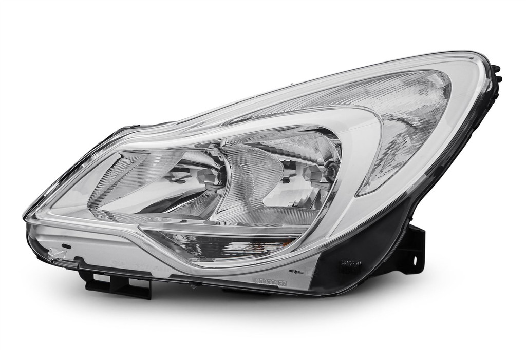 Headlight left chrome Vauxhall Corsa D 11-14