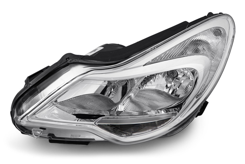 Headlight left chrome Vauxhall Corsa D 11-14