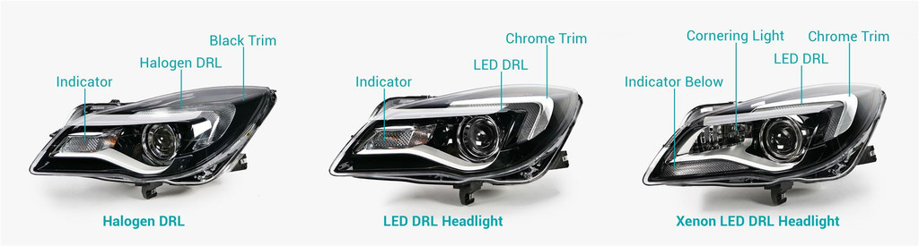 Headlight right LED DRL Vauxhall Insignia 13-16