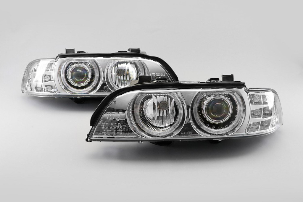 Angel eyes headlights set chrome BMW 5 Series E39 95-00