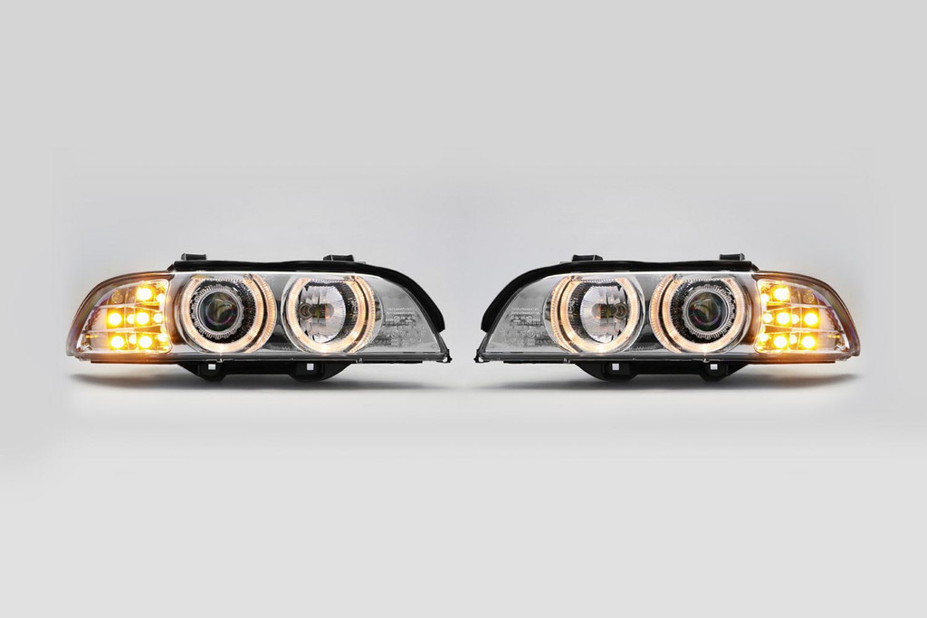 Angel eyes headlights set chrome BMW 5 Series E39 95-00