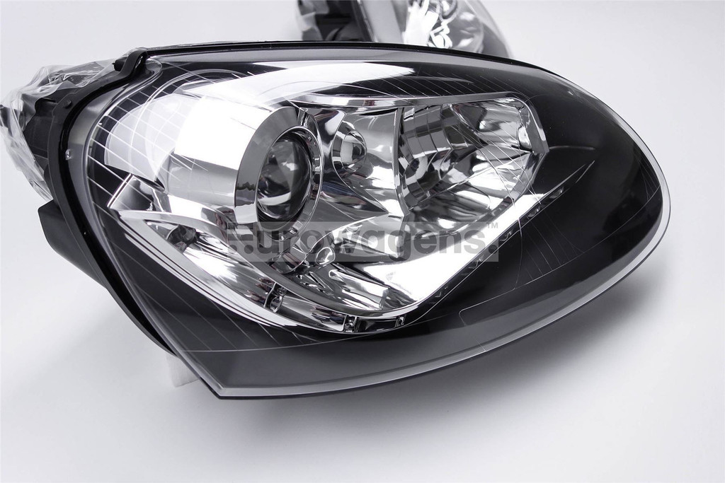 Headlights set xenon look black LED DRL VW Golf MK5 Jetta MK3